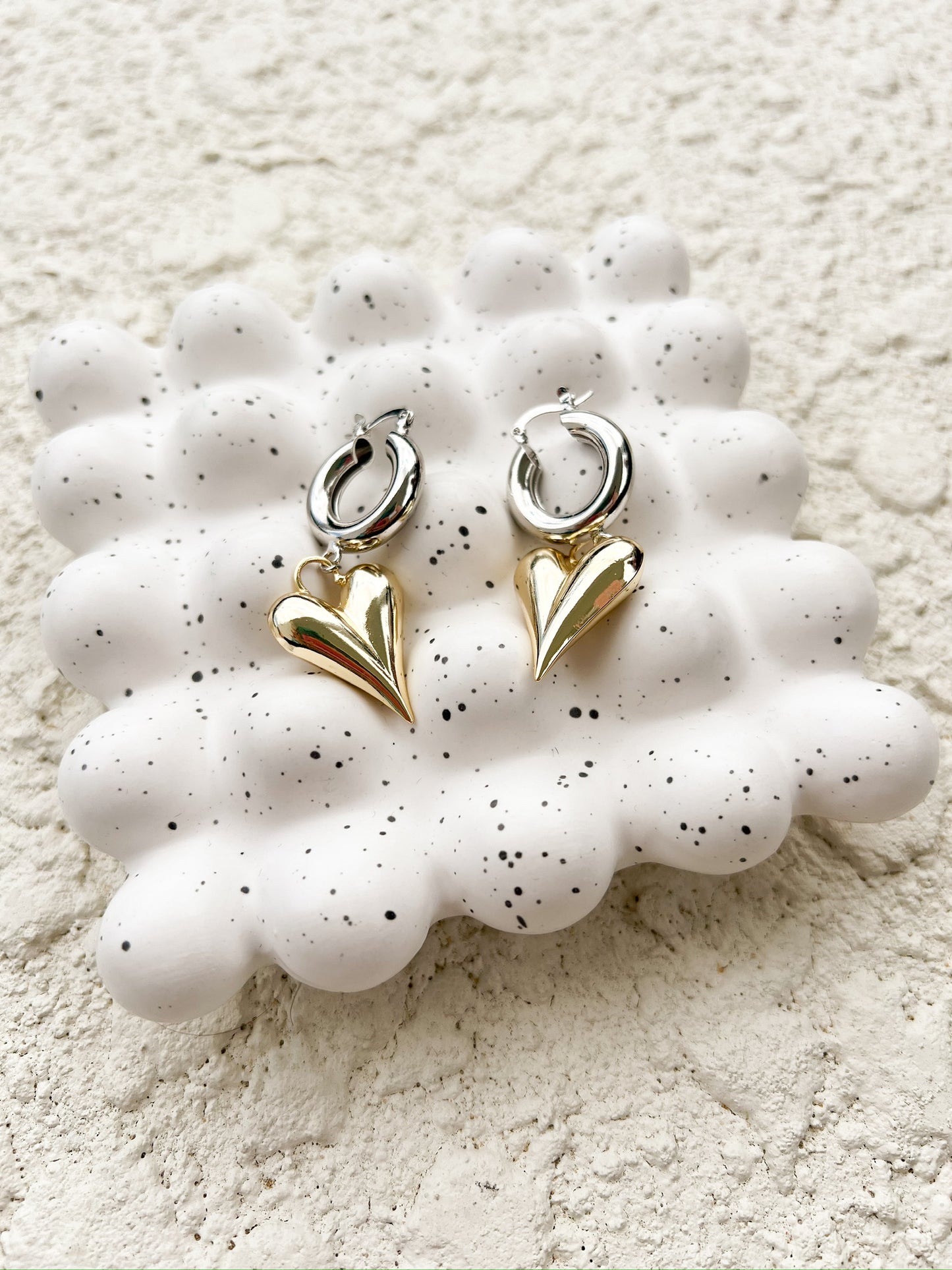 The Two Tone Heart Earrings