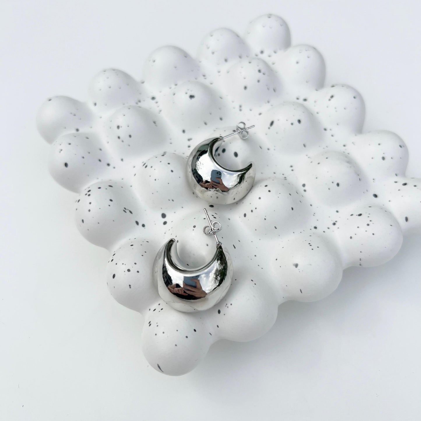 The Silver Half Moon Earrings
