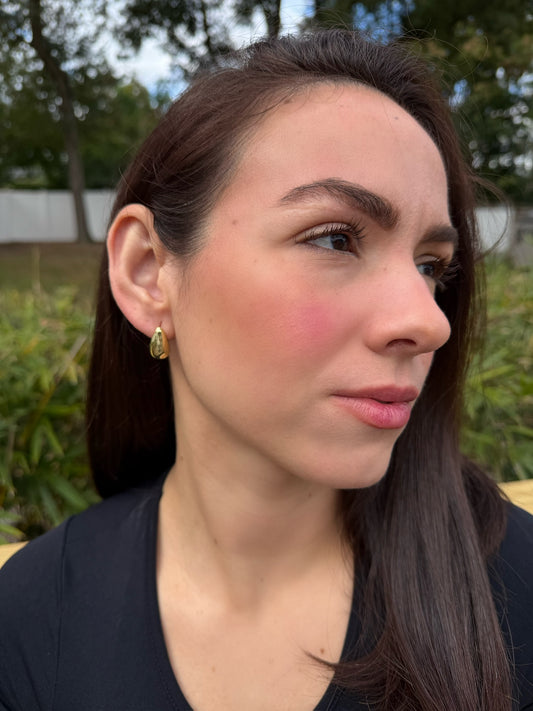 Gold Drop Huggie Earrings